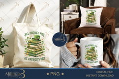 All Booked For St Patricks Day PNG, Book Lover Shamrock Desi Product Image 6