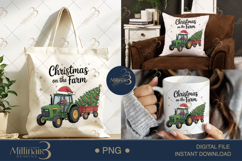 Christmas On The Farm PNG Santa on Tractor with Tree Clipart Product Image 6
