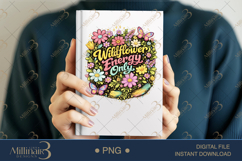 Wildflower Energy Only PNG, Watercolor Floral Design with Bu Product Image 6