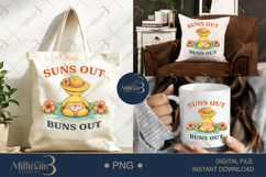 Suns Out Buns Out PNG Funny Summer Duck Clipart | Cute Beach Product Image 6
