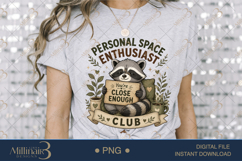 Introvert Space Enthusiast Club PNG, Funny Introvert Raccoon Product Image 6