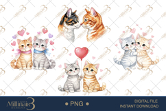 Cute Cat Valentine Clipart Set Product Image 1