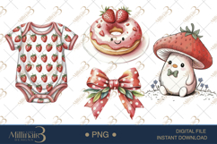 Berry Sweet Baby Shower Clipart | Pink Baby Shower Decor Product Image 1