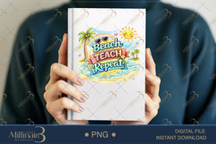 Beach Teach Repeat PNG Watercolor Teacher Summer Clipart | B Product Image 6