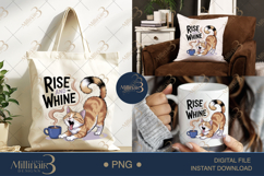 Rise and Whine PNG | Cute Coffee &amp; Cat Clipart | Orange Tabb Product Image 6