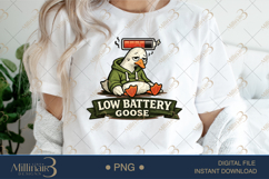 Low Battery Goose PNG, Funny Tired Goose Meme Sublimation De Product Image 6