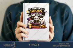 My Weekend Is Books and Boo Crew PNG, Cute Halloween Book Product Image 6