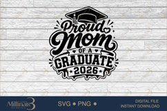 Proud Mom of a Graduate 2026 SVG PNG, Graduation Mom Shirt D Product Image 6