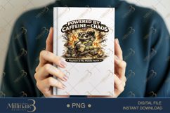 Powered by Caffeine and Chaos PNG, Funny Raccoon Sublimation Product Image 6