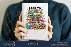 Back to School Back to Chaos PNG, Funny Teacher Back to Scho Product Image 6