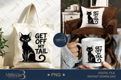Get Off My Tail PNG | Funny Black Cat Clipart | Sassy Kitty Product Image 6