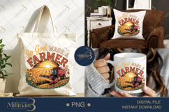So God Made a Farmer PNG | Rustic Farm Quote Clipart Product Image 6