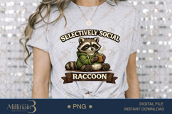 Selectively Social Raccoon PNG, Funny Introvert Raccoon Subl Product Image 6