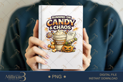 Running On Candy And Chaos PNG, Funny Halloween Teacher Desi Product Image 6