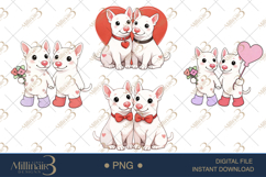 Funny Bull Terriers in Love Valentine Dog Clipart Product Image 1