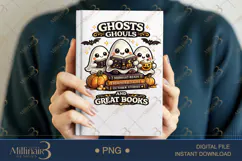 Ghosts Ghouls and Great Books PNG, Cute Halloween Reading Gh Product Image 6