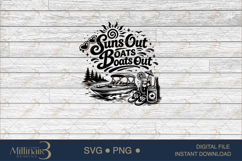 Suns Out Boats Out SVG PNG, Funny Lake Boat Shirt Design, Product Image 6