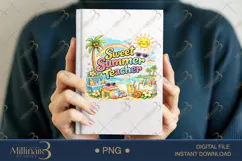 Sweet Summer Teacher PNG Watercolor Teacher Summer Clipart | Product Image 6