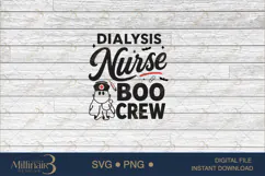 Dialysis Nurse Boo Crew SVG PNG, Funny Halloween Nurse SVG, Product Image 6