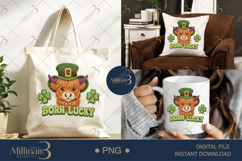 Born Lucky Highland Cow PNG, St Patrick Day Cow Clipart, Product Image 6