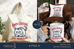 Anti-Social Cat Mom Club PNG | Grumpy Cat Clipart Product Image 6