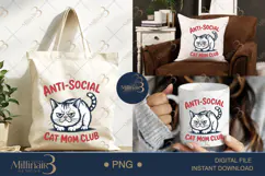 Anti-Social Cat Mom Club PNG | Grumpy Cat Clipart Product Image 6