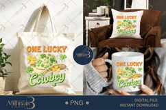 One Lucky Cowboy PNG, St Patricks Day Cowboy Hat With Shamro Product Image 6