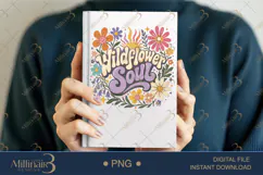 Wildflower Soul PNG, Watercolor Floral Boho Design with Sun, Product Image 6