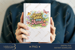 Grow Wild Stay Kind PNG, Watercolor Floral Butterfly Design, Product Image 6