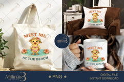 Meet Me At The Beach PNG Cute Duck Summer Clipart | Tropical Product Image 6