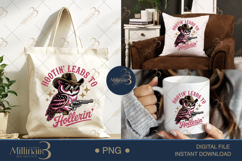 Hootin&#039; Leads to Hollerin&#039; PNG Western Owl Clipart with Gun Product Image 6