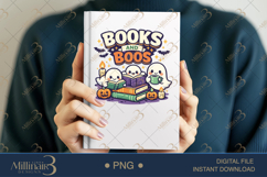 Books and Boos PNG, Cute Ghost Reading Design for Book Lover Product Image 6
