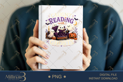 Caught Reading with Ghosts PNG, Cute Halloween Book Lover Product Image 6