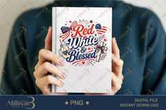 Red White and Blessed PNG, Patriotic Christian Sublimation D Product Image 6