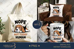 Nope Not Today Human PNG | Lazy Beagle Dog Clipart Product Image 6