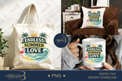 Endless Summer Love PNG Vintage Beach Quote Design, Tropical Product Image 6
