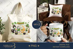 Lucky Cats St Patricks Day PNG, Cute Shamrock Cat Clipart Wi Product Image 6