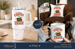 Powered by Coffee and Christmas Chaos PNG, Funny Teacher Chr Product Image 7