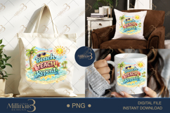 Beach Teach Repeat PNG Watercolor Teacher Summer Clipart | B Product Image 7