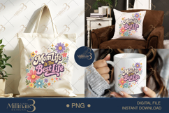 Mom Life Is The Best Life PNG, Colorful Floral Mama Design, Product Image 7