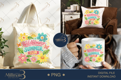 Wildflower Summer Club PNG, Watercolor Floral Summer Design, Product Image 7