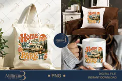 Home Is Where We Park It PNG, Retro RV Camping Sublimation D Product Image 7