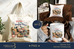 Home Is My Happy Place PNG, Cozy Possum Homebody Sublimation Product Image 7