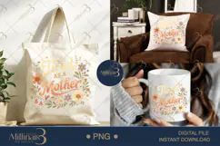 Tired As A Mother PNG, Funny Mom Quote Design, Retro Floral Product Image 7