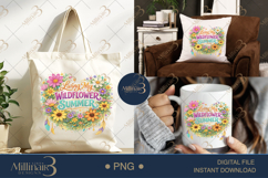 Living My Wildflower Summer PNG, Watercolor Floral Wreath Product Image 7