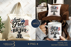 Land of the Free Because of the Brave PNG, Patriotic Militar Product Image 5