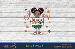 Am Black History Girl PNG for Kids, Black History Month Shir Product Image 7