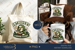 Introvert Goose Club PNG, Funny Book Lover Goose Sublimation Product Image 7