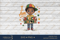 Am Black History Boy PNG for Kids, Black History Month Shirt Product Image 7