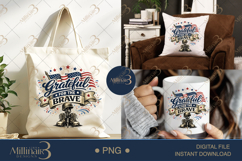 Grateful for the Brave PNG, Patriotic Thanksgiving Turkey De Product Image 7